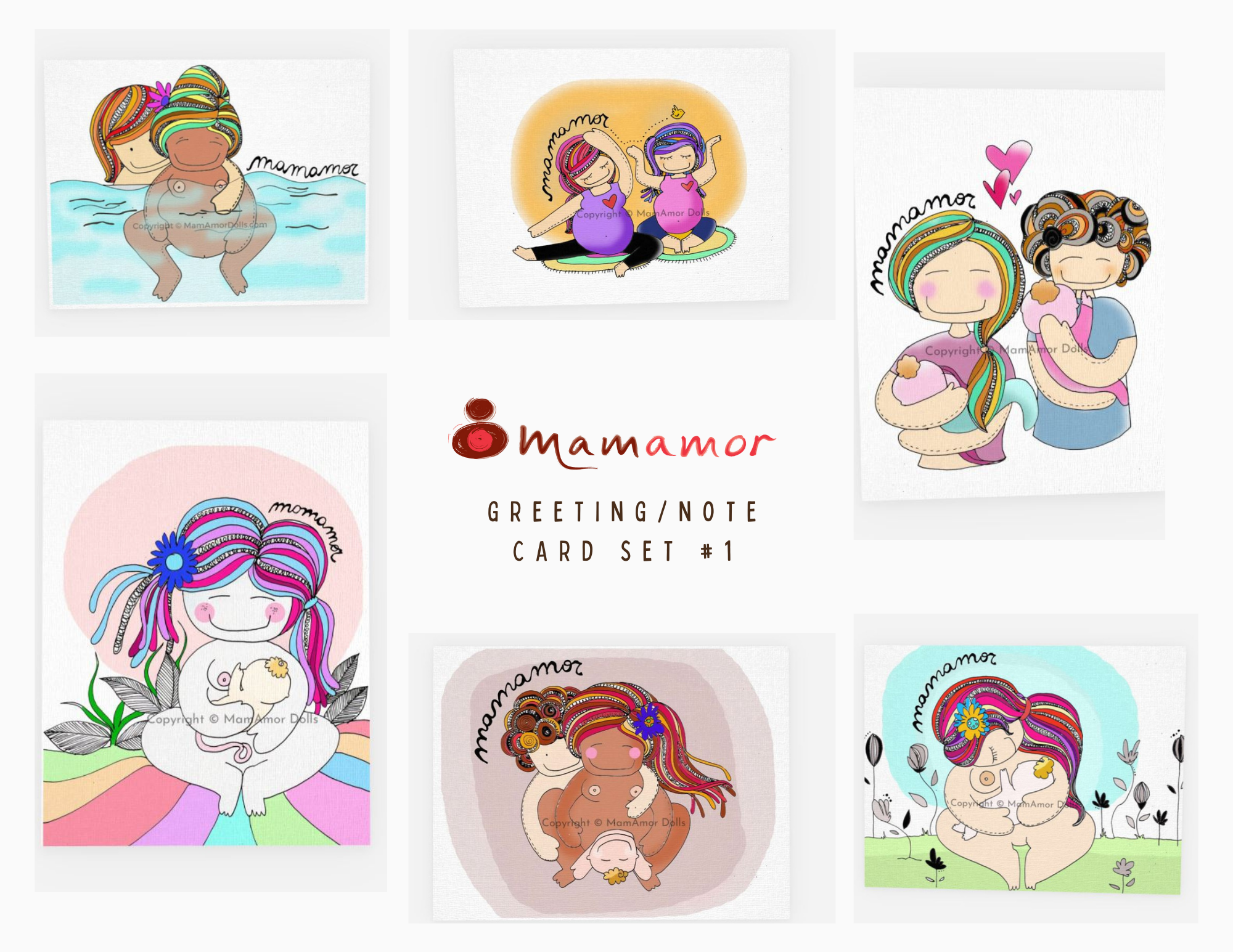 MamAmor Dolls Greeting/Note Card Set #1